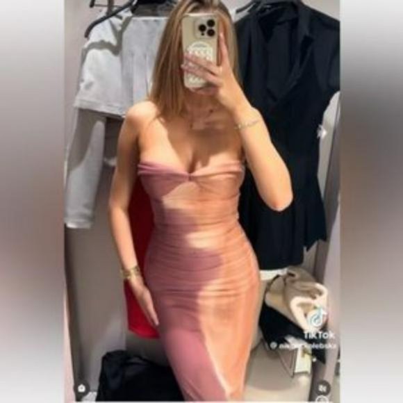 ZARA PRINTED TULLE DRESS - Picture 5 of 7